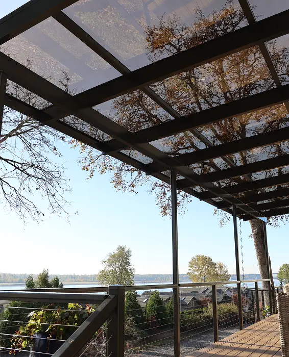 Aluminum patio enclosure converting outdoor patio into enclosed living space